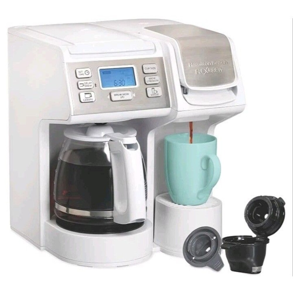 Hamilton Beach FlexBrew Trio Two-way Coffee Maker White READ DESCRIPTION